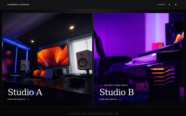 Screenshot of lukeboxstudios.com