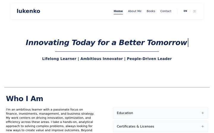 Screenshot of lukenko.com