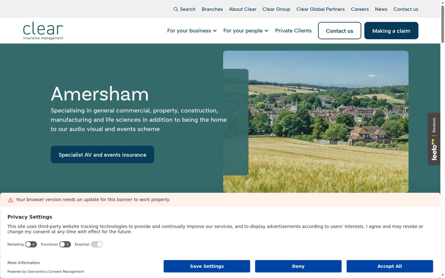 Screenshot of the consent banner shown before any interaction