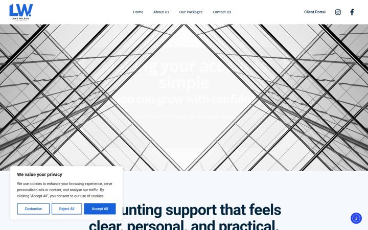 Screenshot of lukewilsonaccountants.co.uk