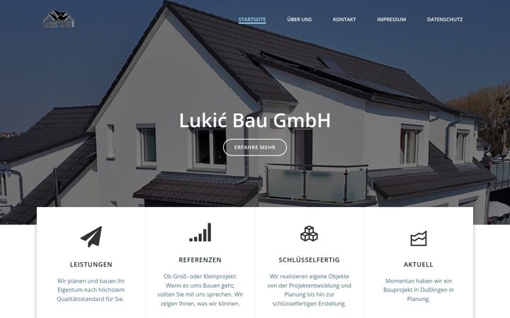 Screenshot of lukicbau.de