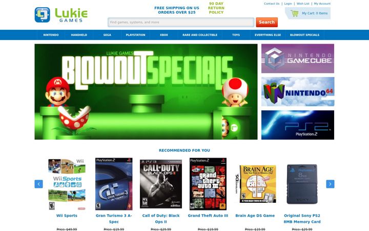 Ekrano kopija lukiegames.com