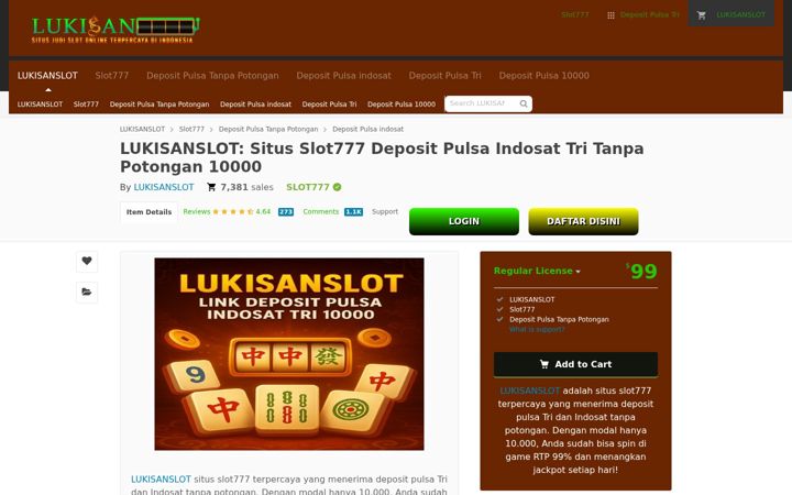 Screenshot van lukisanslot.net