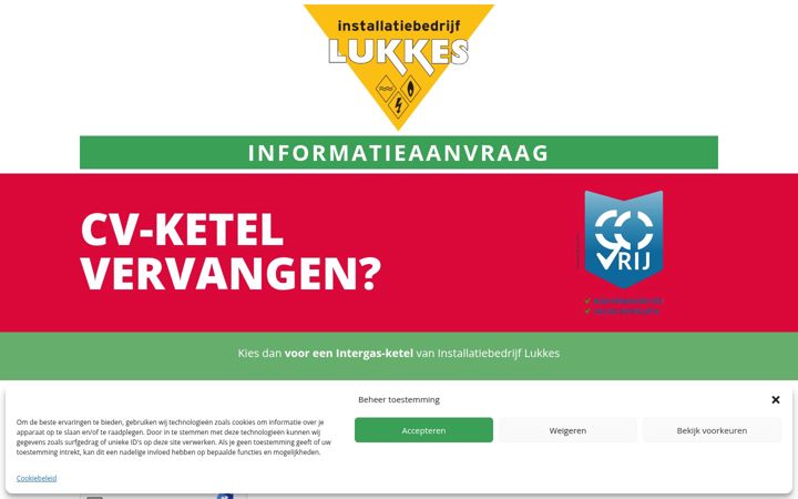 Screenshot of lukkesinstallatie.nl