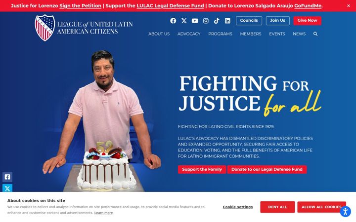 Screenshot of lulac.org