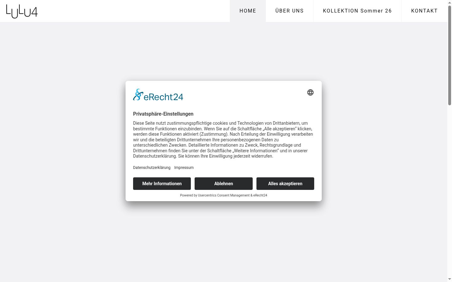 Screenshot del banner di consenso mostrato prima di qualsiasi interazione