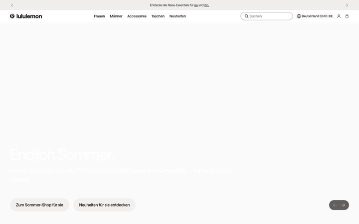 Screenshot of lululemon.de
