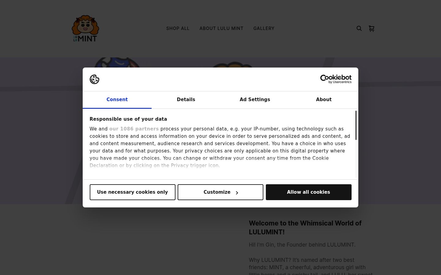 Screenshot des Einwilligungsbanners vor jeglicher Interaktion