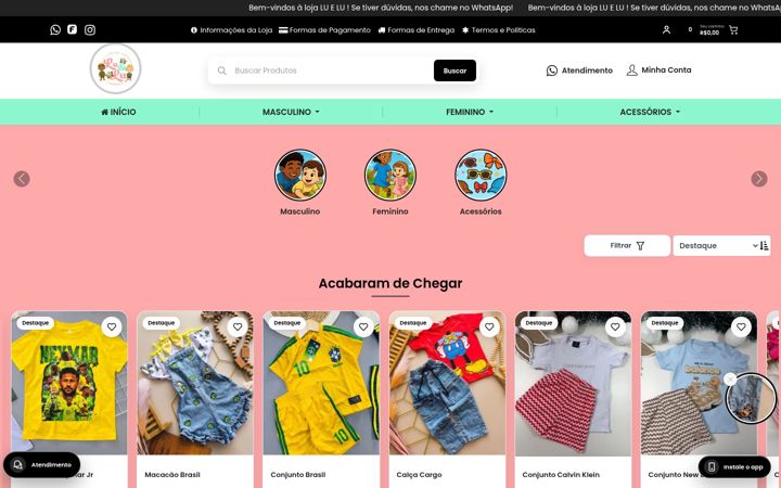 Screenshot of lulumodainfantil.com.br