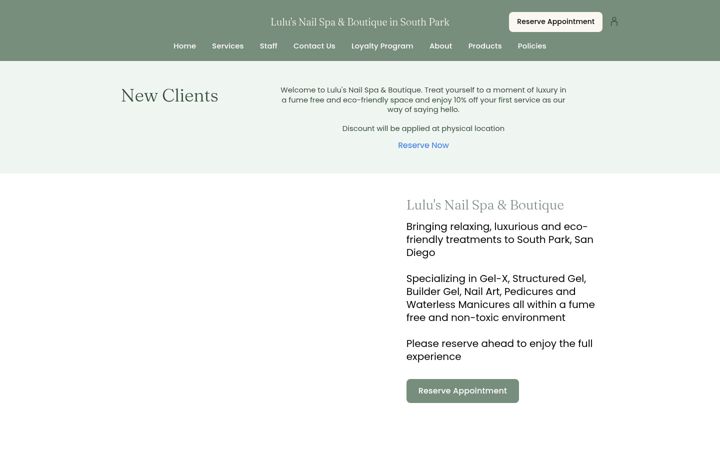 Screenshot of lulusnailspa.com