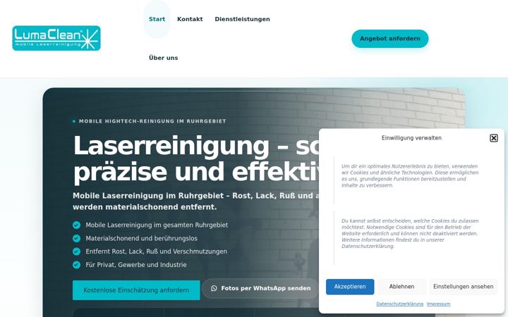 Screenshot of luma-clean.de