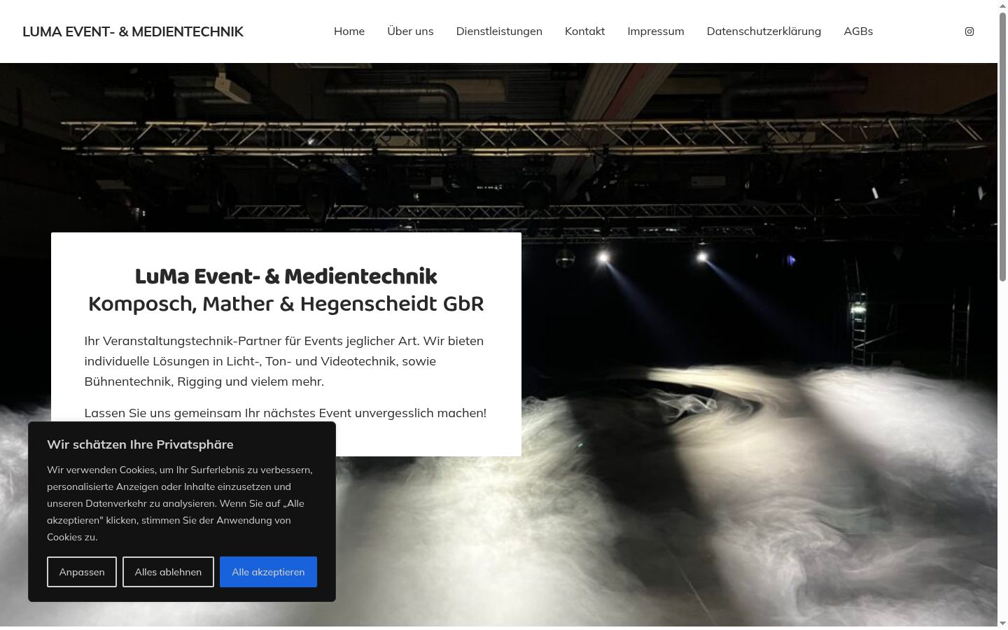 Screenshot des Einwilligungsbanners vor jeglicher Interaktion