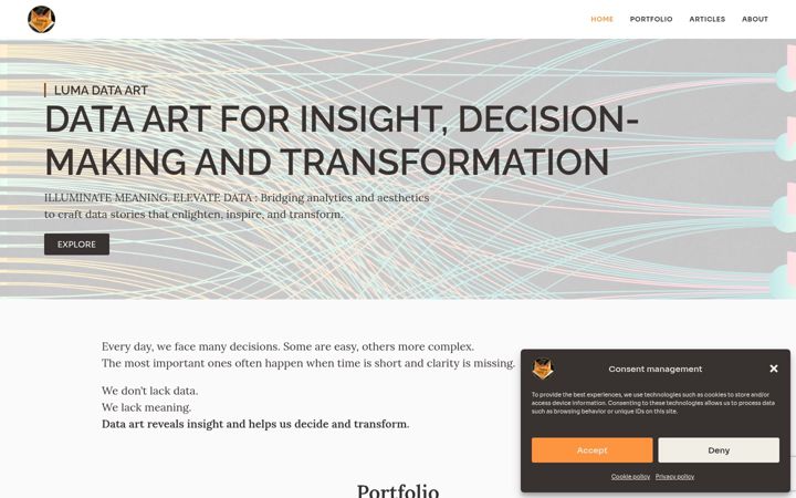 Screenshot of lumadataart.com