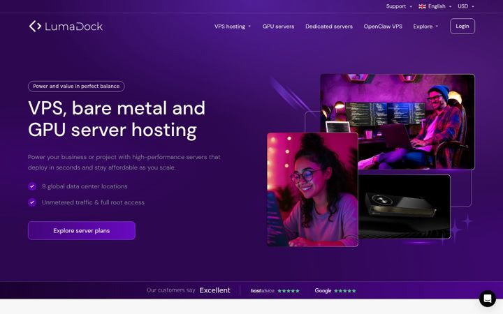 Screenshot of lumadock.com
