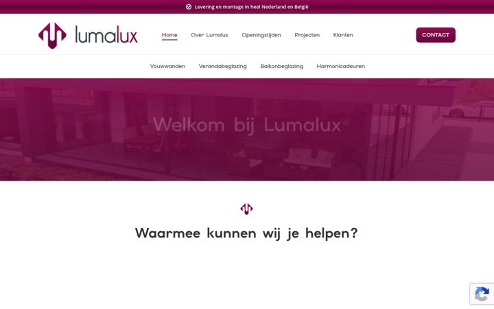 Screenshot of lumalux.nl