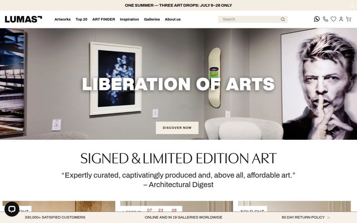 Screenshot of lumas.com