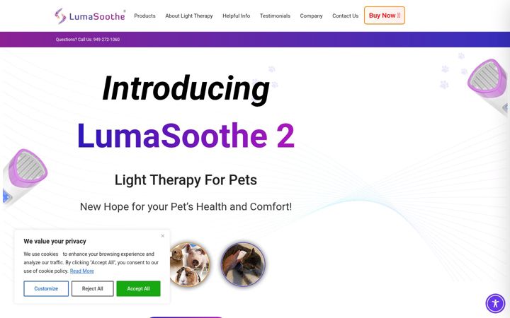 Screenshot of lumasoothe.com
