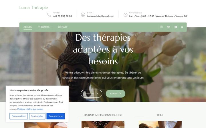 Screenshot of lumatherapie.ch