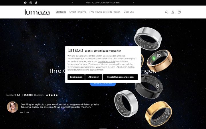 Screenshot of lumaza.de