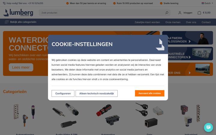 Screenshot of lumberg.nl