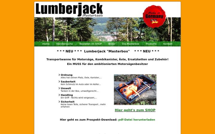 Screenshot of lumberjack-mastertool.de