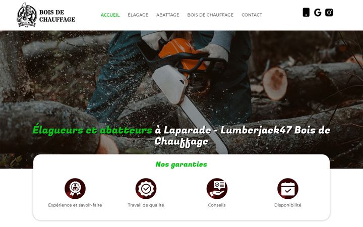 Screenshot of lumberjack47.fr
