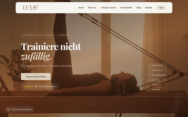Screenshot of lume-reformer-pilates.de