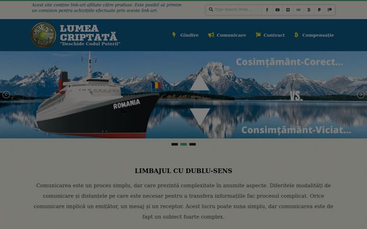 Screenshot of lumea-criptata.com
