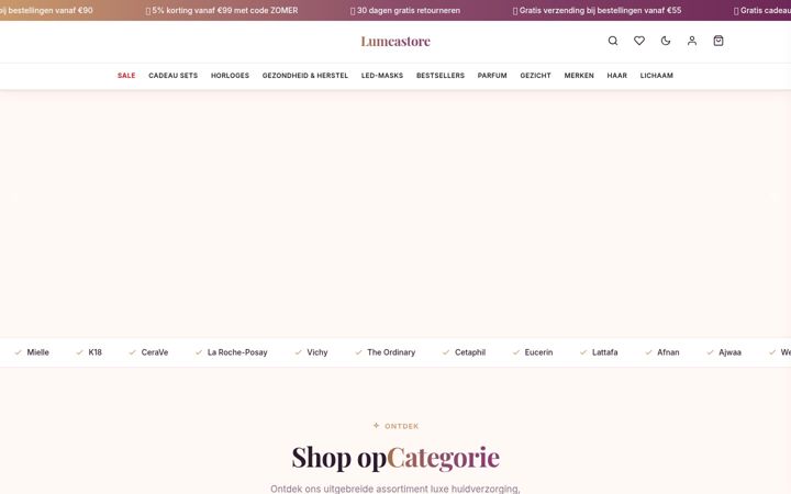 Screenshot of lumeastore.nl
