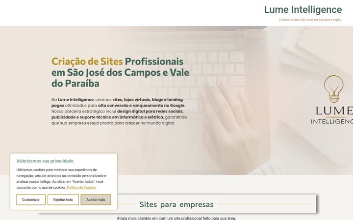 Screenshot of lumeintelligence.com.br