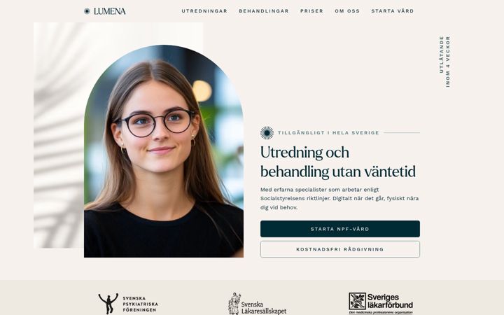 Screenshot of lumena.se