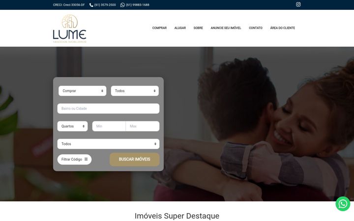 Screenshot of lumenegociosimobiliarios.com.br
