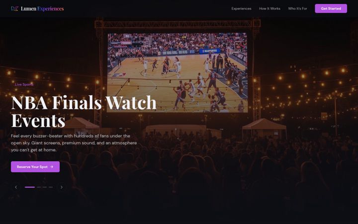 Screenshot of lumenexperience.com