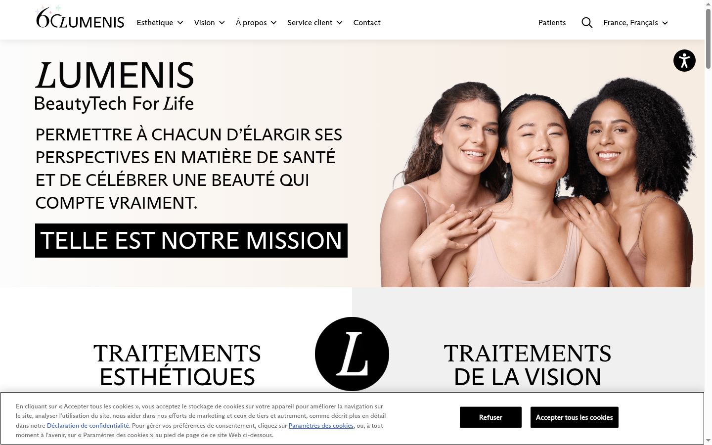 Screenshot del banner di consenso mostrato prima di qualsiasi interazione