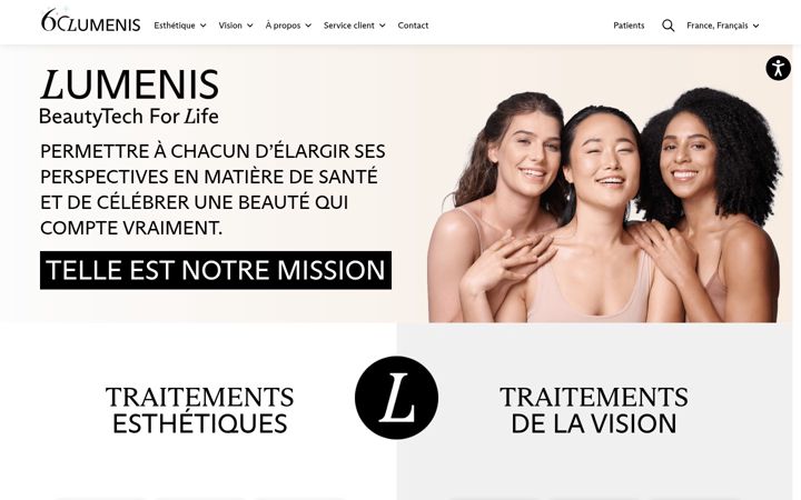Screenshot of lumenis.fr