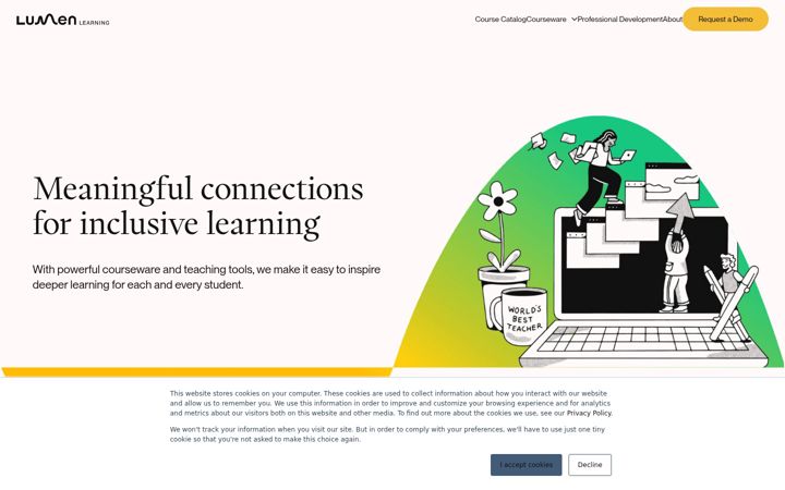 Ekrano kopija lumenlearning.com