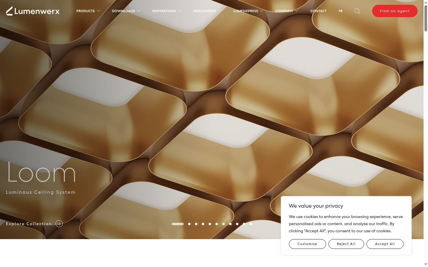 Screenshot del banner di consenso mostrato prima di qualsiasi interazione