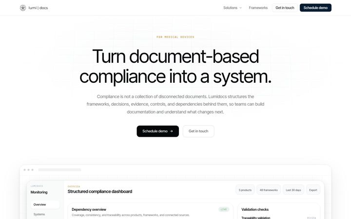 Screenshot of lumi-docs.com