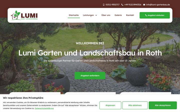 Screenshot of lumi-gartenbau.de