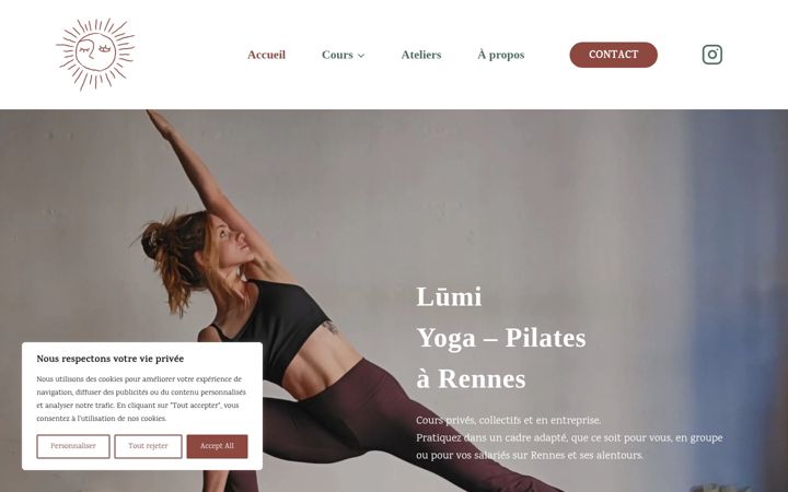 Screenshot of lumi-yoga-pilates.fr