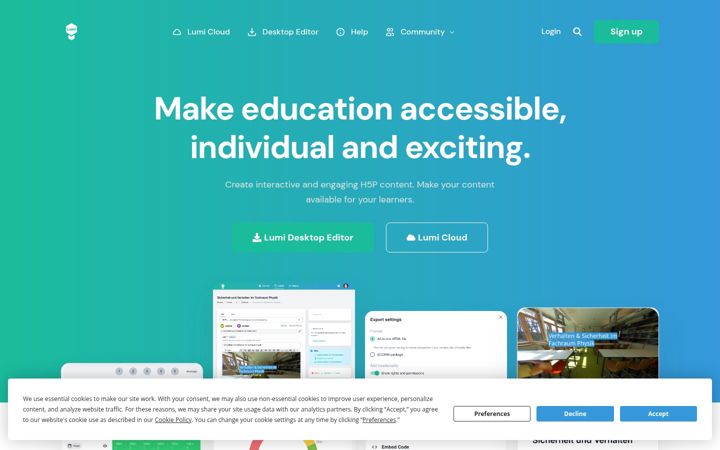 Screenshot of lumi.education