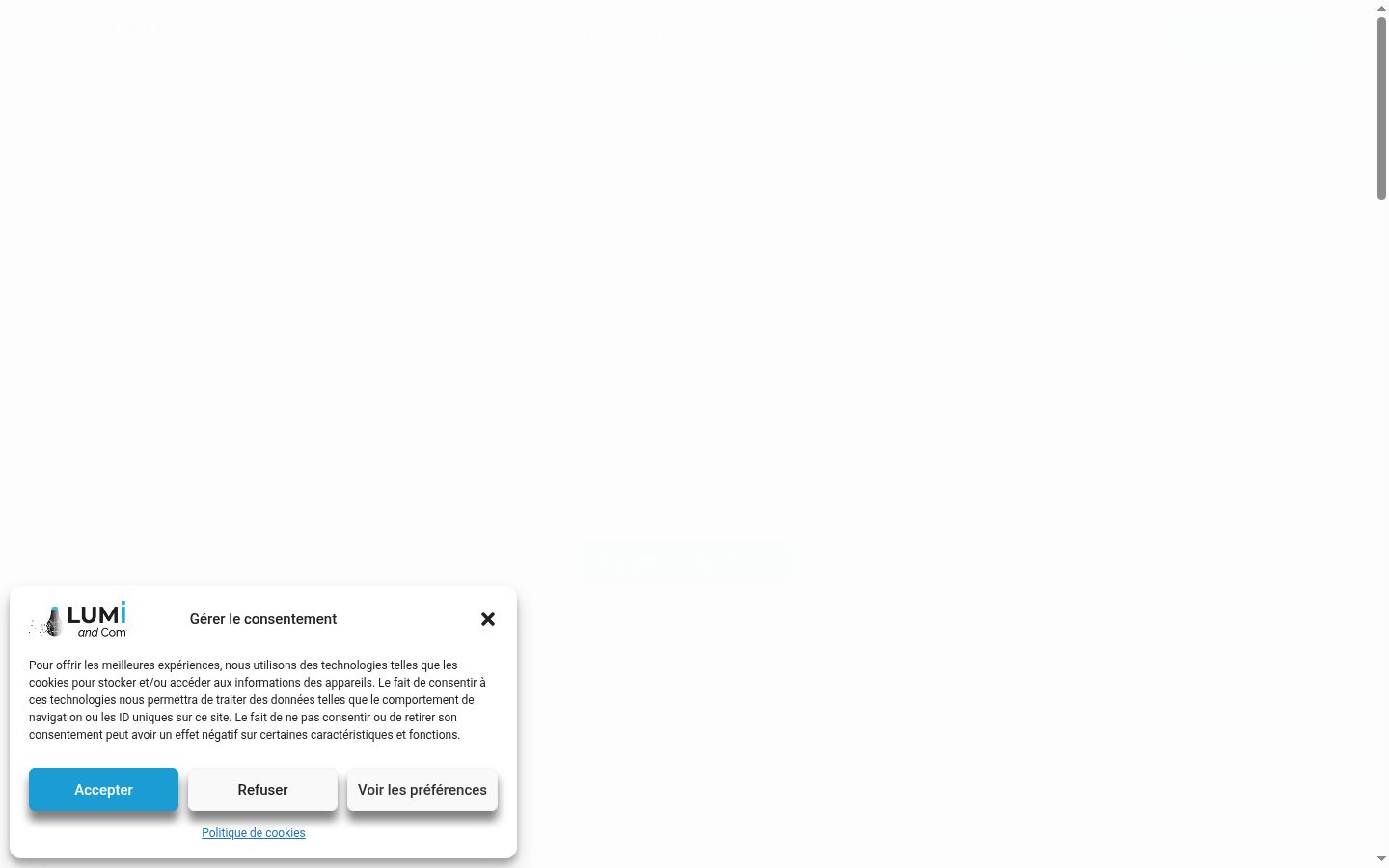 Screenshot del banner di consenso mostrato prima di qualsiasi interazione