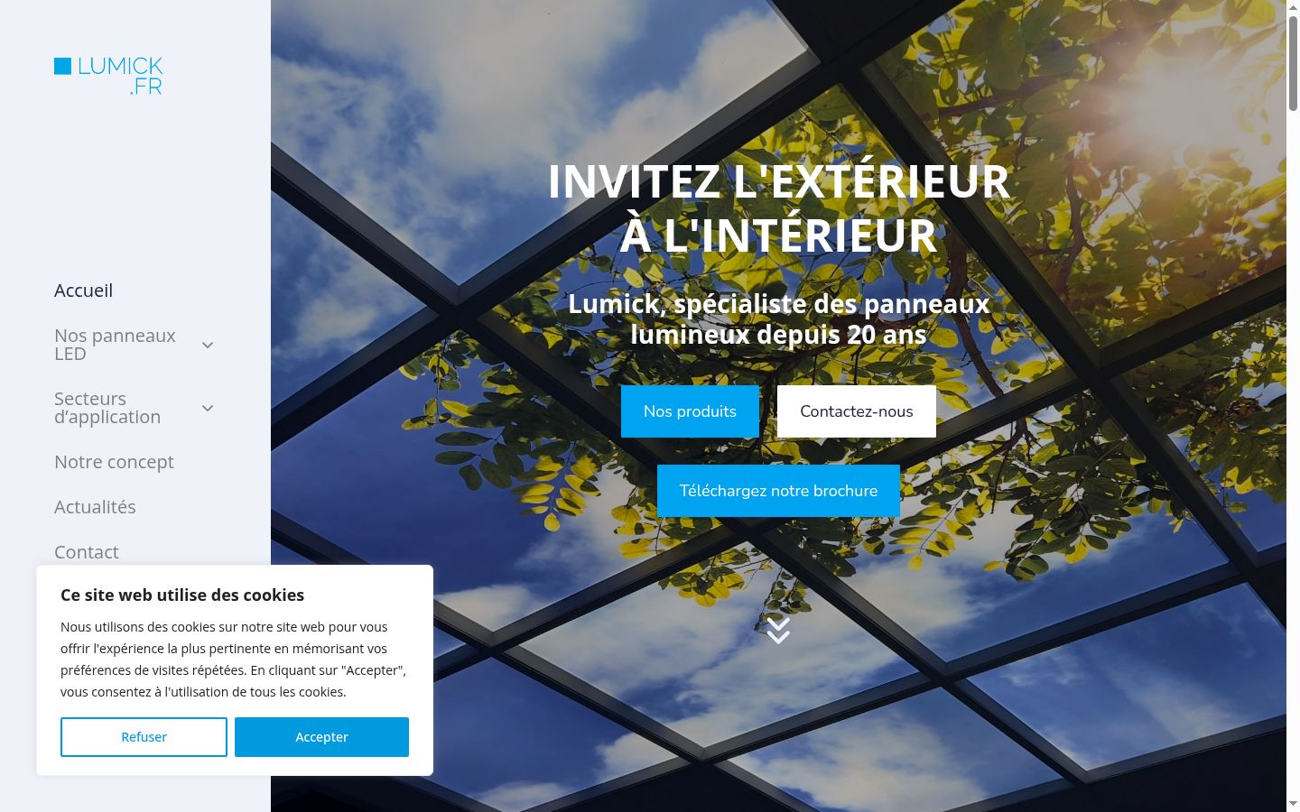 Screenshot del banner di consenso mostrato prima di qualsiasi interazione
