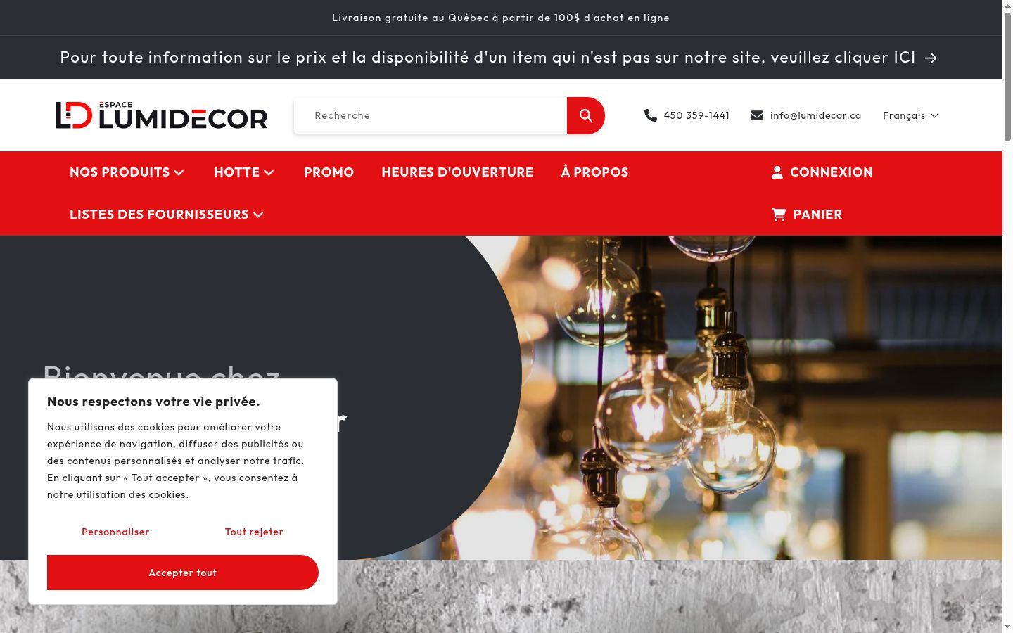 Screenshot of the consent banner shown before any interaction