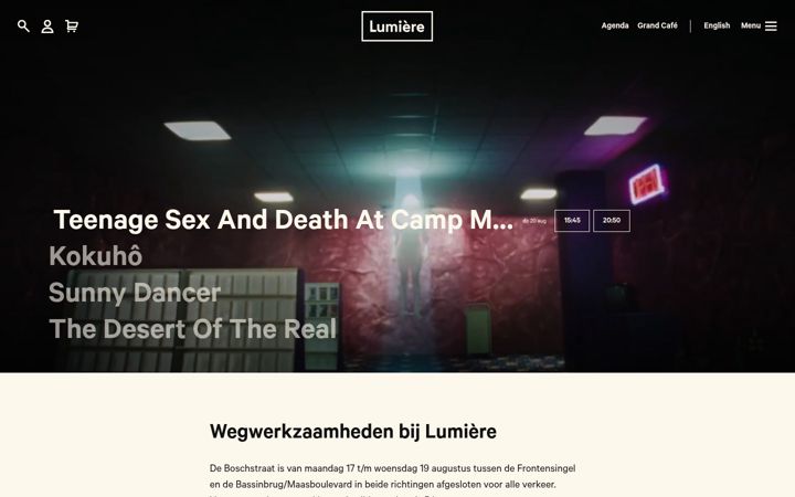 Screenshot of lumiere.nl