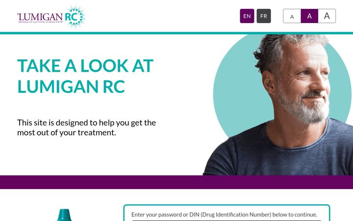 Screenshot of lumiganrc.ca