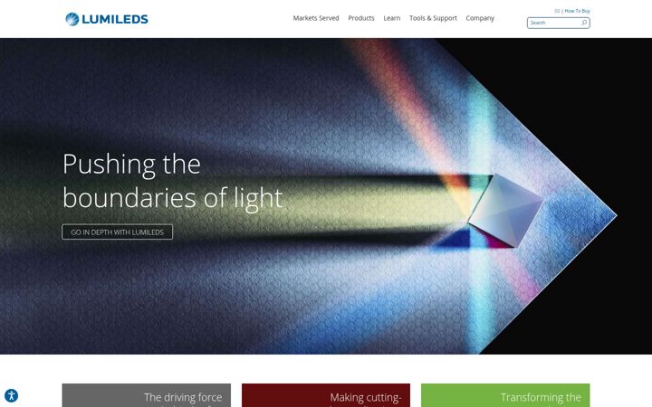 Screenshot of lumileds.com