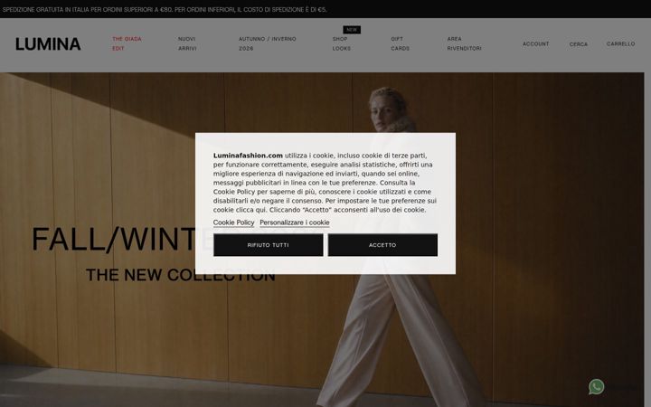 Skærmbillede af luminafashion.com