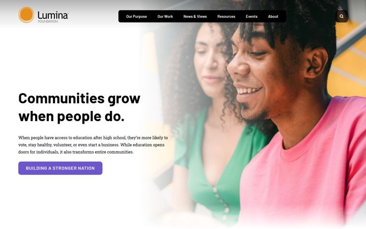 Screenshot of luminafoundation.org