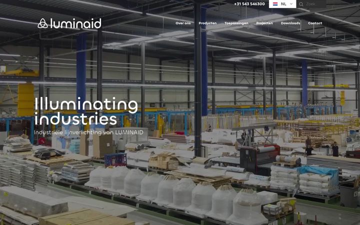 Screenshot of luminaid.eu